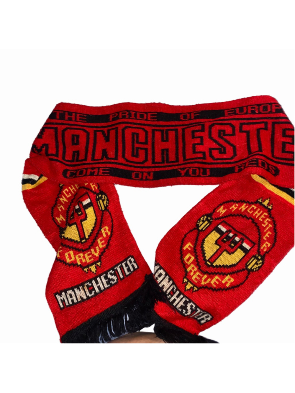 Men's Manchester United Football Scarf One Size Red and Black